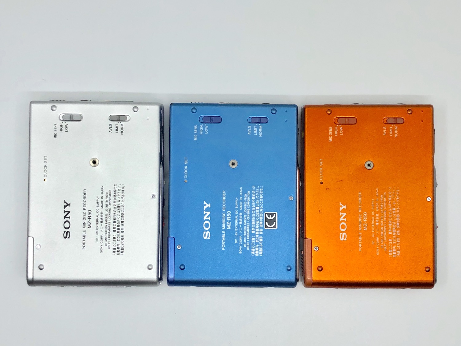 Sony Mz R50 Minidisc Recorders In Blue Silver And Orange | Just-MD