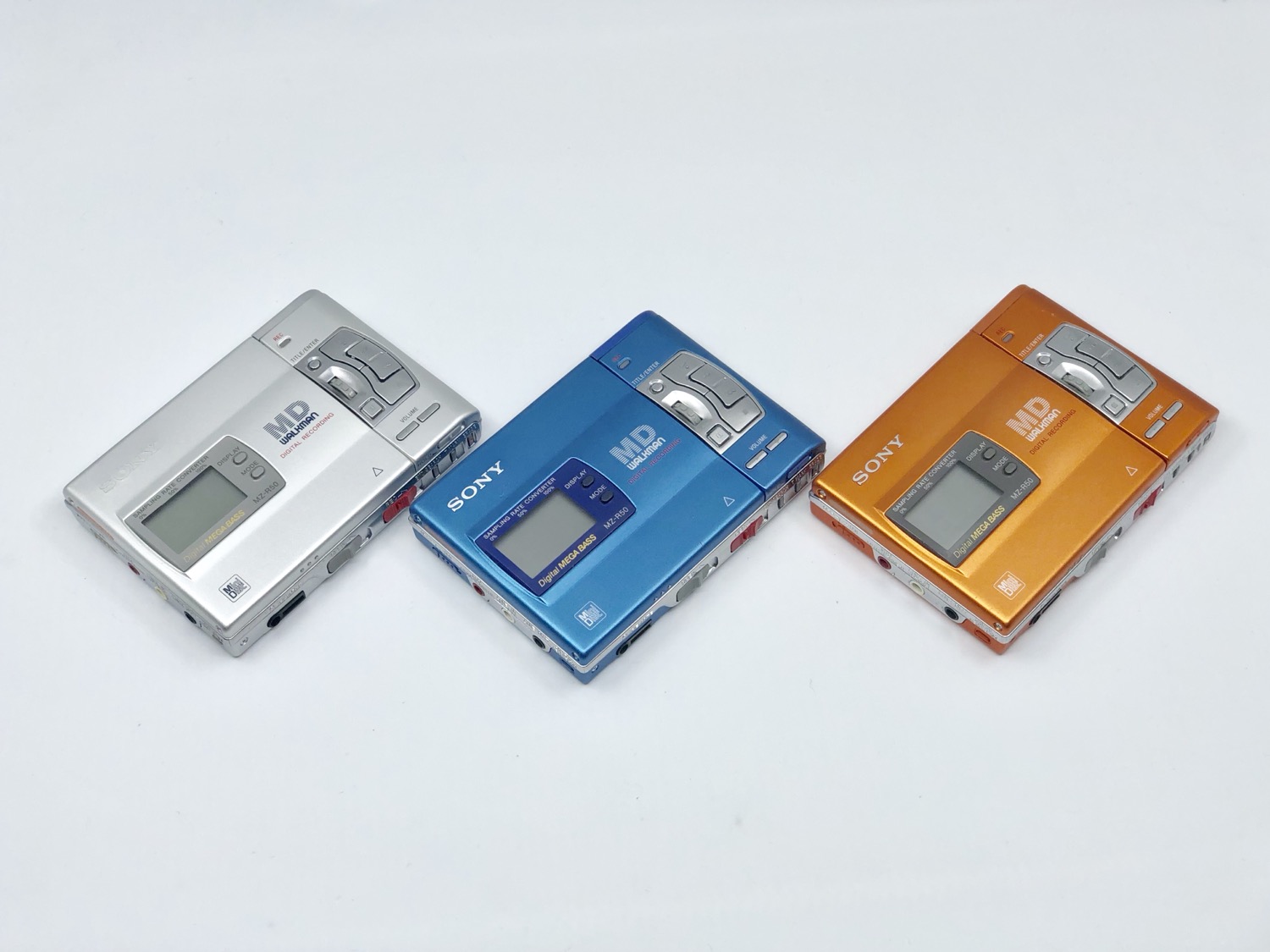 Sony Mz R50 Minidisc Recorders In Blue Silver And Orange | Just-MD